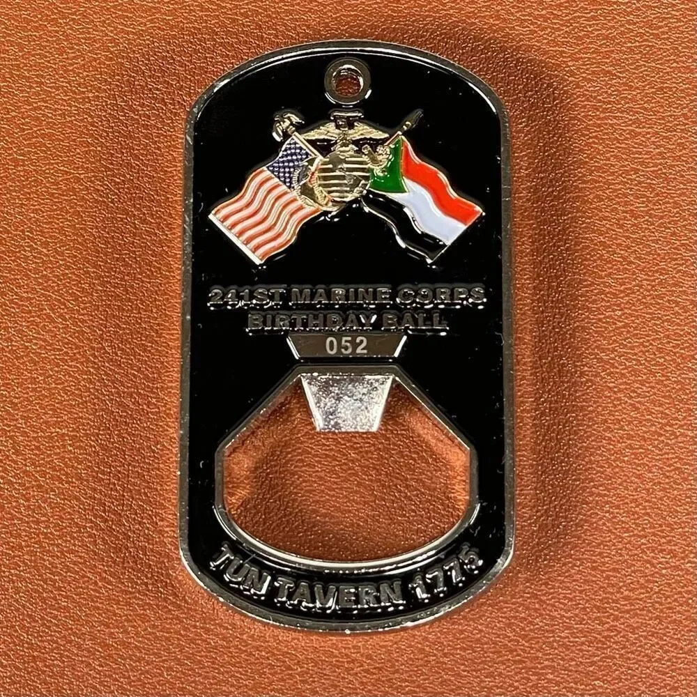 USMC Tun Tavern Bottle Opener Coin Dog Tag Marine Corps Birthday Ball‎ 052